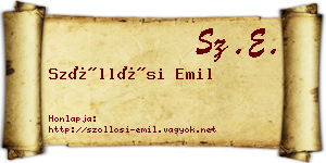 Szőllősi Emil névjegykártya